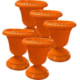 Evergreeness India Plastic Pot Garden Patio Planter (Pack of 5, Orange, Size 12")