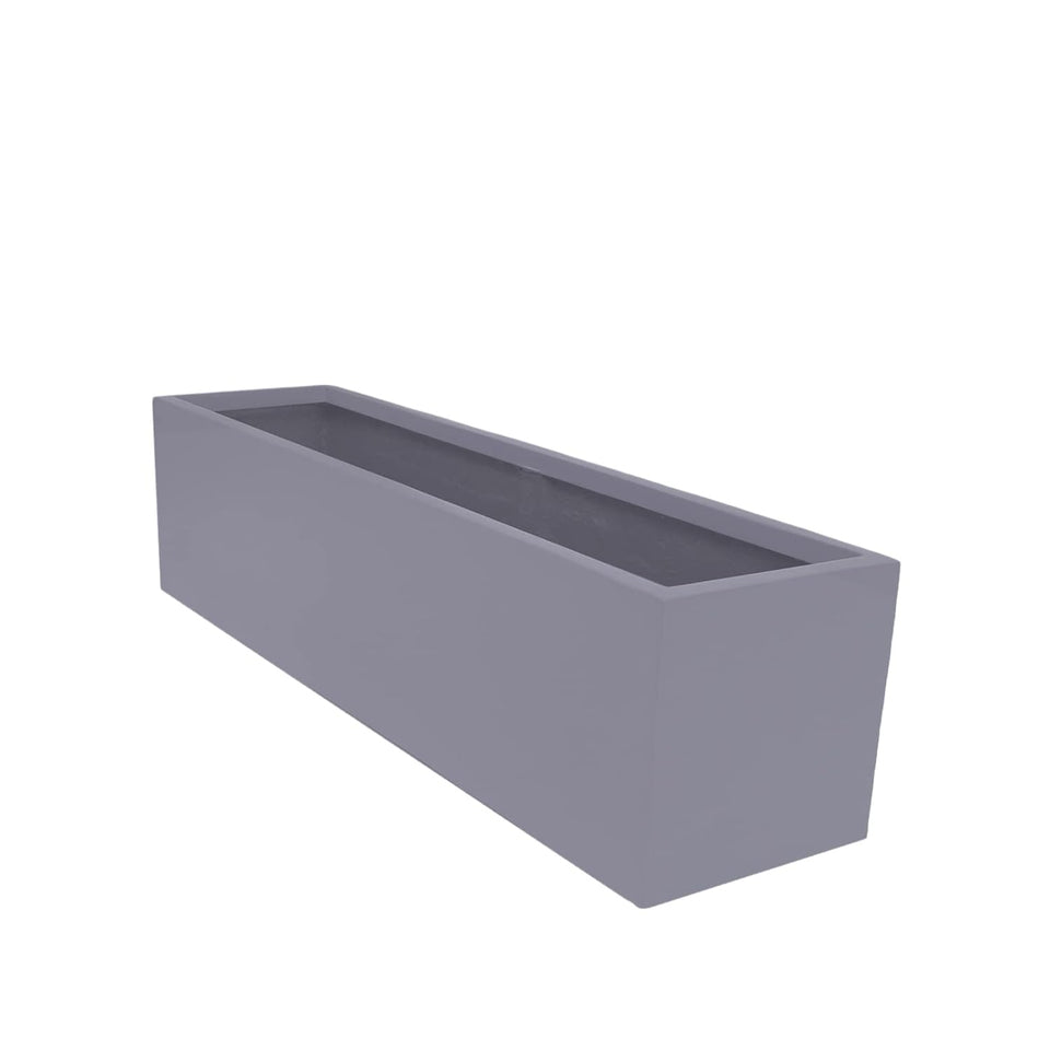 Evergreeness India 12" Fiberglass Trough Planter - Rectangular Pots for Trees, Large Plant Container, Big Flower Pot for Home Garden & Terrace Decoration (Stone Grey)