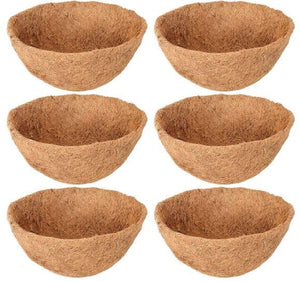 Evergreeness India Basket Coco Liners Replacement, 100% Natural Round Coconut Coco Fiber Planter Basket Liners for Hanging Basket Flowers/Vegetables (12in-6pcs) (6)