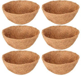 Evergreeness India Basket Coco Liners Replacement, 100% Natural Round Coconut Coco Fiber Planter Basket Liners for Hanging Basket Flowers/Vegetables (12in-6pcs) (6)