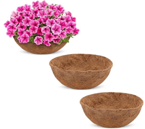 Evergreeness India 8 Inches Round Coco Coir Liner, Circle Coconut Fiber Replacement Liners for Hanging Basket Wall Hanging Baskets Garden Planter Flower Pot