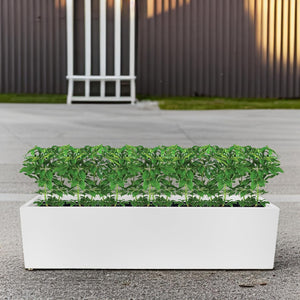 Evergreeness India 16" Fiberglass Trough Planter 47" L x 16" W x 16" H - Rectangular Pots for Trees, Large Plant Container, Big Flower Pot for Home Garden & Terrace Decoration - White