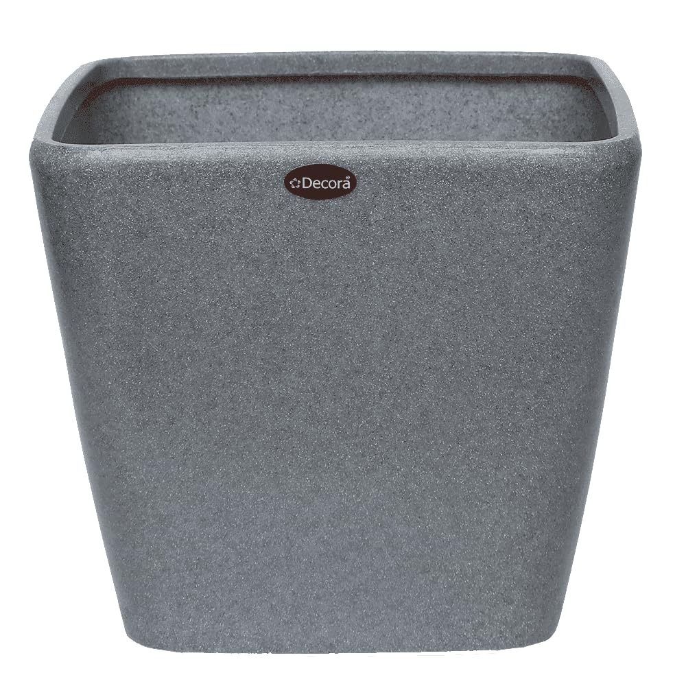 Evergreeness India DECORA Nile Fiber Planter (Stone Grey)(Medium)(GC 35)(Without Drainage Hole) || Pots for Plants Polymer || Lightweight || Indoor-Outdoor || Non-Breakable || Non-Fading || Recyclable