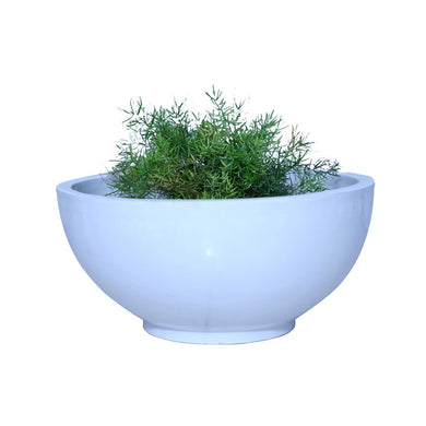 Evergreeness India & Utility Products Fiber Reinforced Plastic Planter Pot, White, 17 Width X 8 Height, 1 Piece