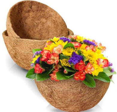 Evergreeness India Agro 2X Coco Coir Liners For Hanging Baskets, 100% Natural Coco Fiber Replacement Liner, 12 Inches Round Thick Coconut Liners For Garden Plants Flower Vegetable Pot Flowerpot Planter Insert