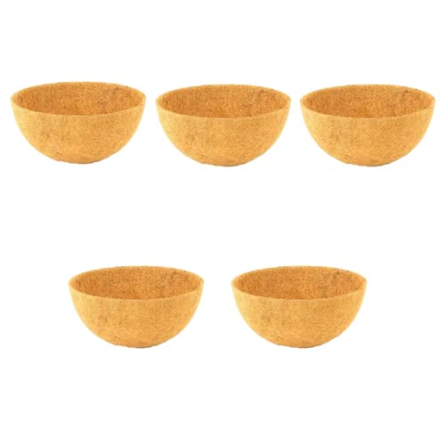 Evergreeness India Hanging Basket Coco Liners Replacement | 100% Natural Round Coconut Coco Fiber Planter Basket Liners | Coir Basket Liner, 12 Inch - 5 Pieces