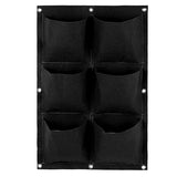 Evergreeness India Grow Bag Non-Woven Vertical Wall Planter Suitable for Outdoor & Indoor Gardening Flower Herbs Container (6 Pockets, Black, 300 GSM)