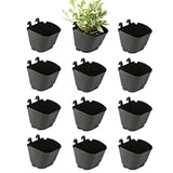 Evergreeness India Pack of 12 Plastic Vertical Garden - Wall Hanging Pot (5 inch)(12.5 cm) Color-Black|Hanging Planters