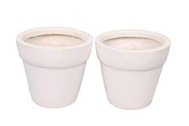 Evergreeness India & Utility Products Fiber Reinforced Plastic Garden Pot, White, Width - 8.5 Inch, Height -8 inch, 2 Pieces