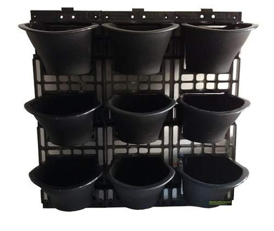 Evergreeness India Vertical Garden planters Panel 3 Frames + 9 Pots