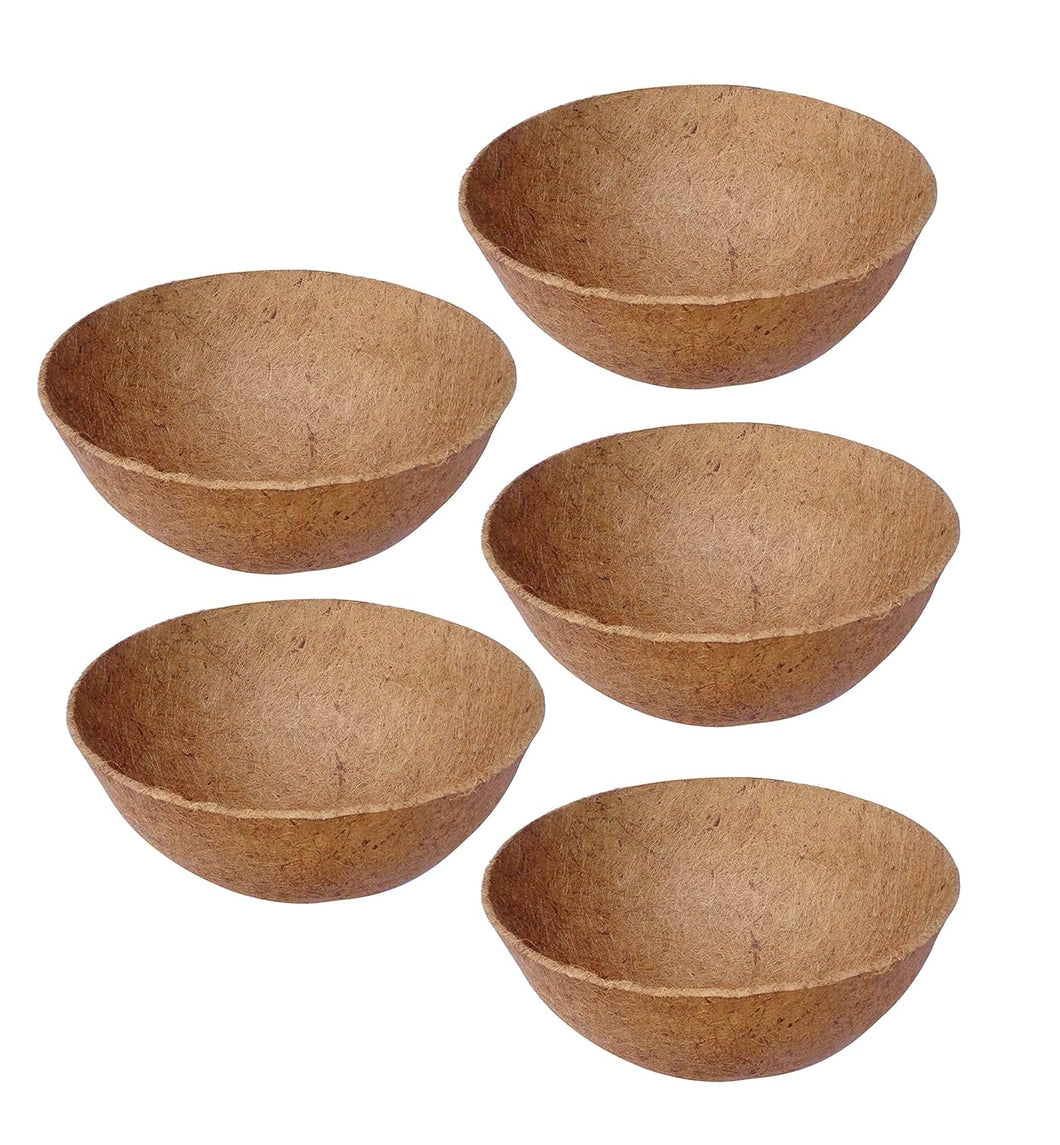 Evergreeness India Coco Fiber Liner - Hanging Planter Liner- Coir Liner - Basket Coir Liner 14INCH - 5 Pieces