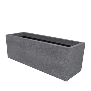 Evergreeness India 12" Fiberglass Trough Planter 35" L x 12" W x 12" H - Rectangular Pots for Trees, Large Plant Container, Big Flower Pot for Home Garden & Terrace Decoration - Poly Grey