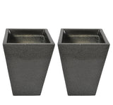 Evergreeness India & Utility Products Fibreglass FRP Big Size Planter Tall Gamla for Living Room Indoor Outdoor Balcony and Gardening, Size:- H:15 Inch, W:12Inch, L:12 Inch, 2 Planter (Black)