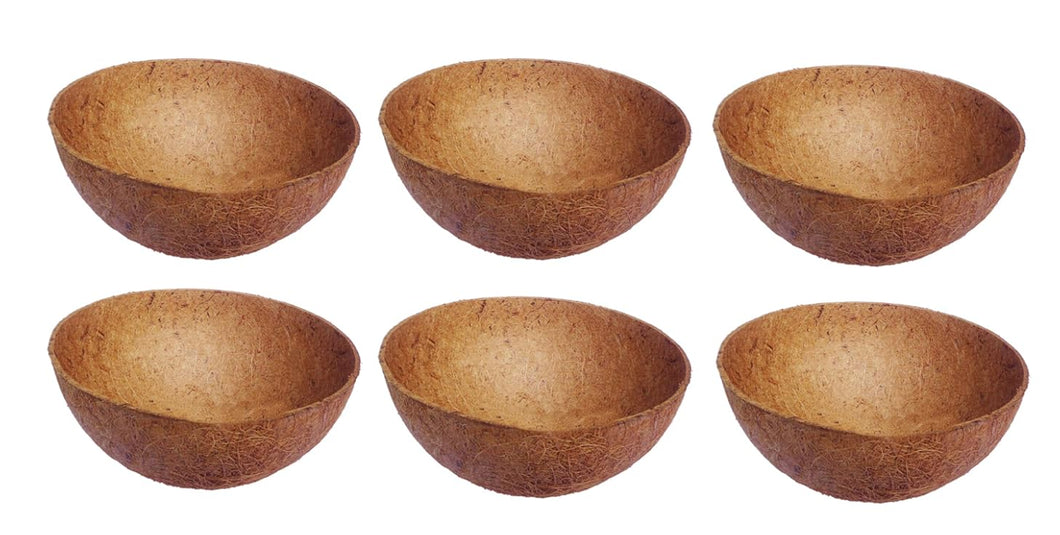 Evergreeness India Coco Fiber Liner Hanging Planter Coir Pots Basket (Brown, 8 Inch) - 6 Pieces