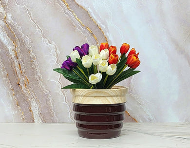 Evergreeness India Brown Planter (10 * 10 * 7) inch