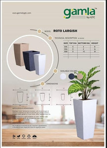 EVERGREENESS INDIA – ROTO Largish Planter (12x24 inch) | Marble Grey Finish