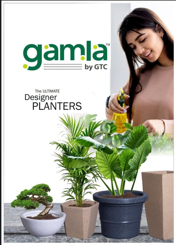 GAMLA BY GTC Plastic Marble Look ROTO Moulding ROTO Globe Planter Suitable for Home, Gardens, Hotels and Resorts