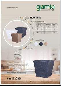 EVERGREENESS INDIA – ROTO Cube Planter  | Marble Sandstone Finish